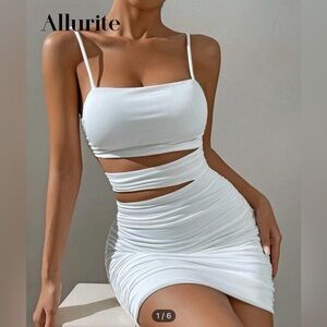 White cut out mini dress